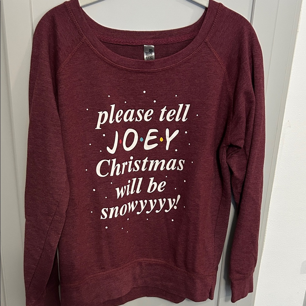 Women's Burgundy Sweater - Festive Design - FRIENDS